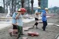 Construction workers in Chengdu Royalty Free Stock Photo