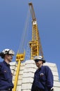 Construction workers and cranes Royalty Free Stock Photo