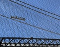 Construction workers crew repair cables on the Brooklyn Bridge Royalty Free Stock Photo