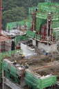 Construction workers at high-rise building