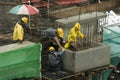 Construction workers at high-rise building