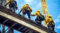 Construction Workers on a High-Rise Building Frame Royalty Free Stock Photo