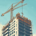 Construction workers on a high-rise building site Royalty Free Stock Photo