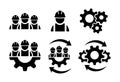 Construction workers icon set. Building contractor Royalty Free Stock Photo