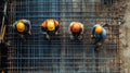 Construction Workers Installing Rebar in a Grid Pattern