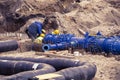 Construction workers laid water system pipeline 2