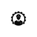 construction workers logo vector icon template