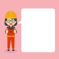Construction Workers Making Thumb Up with Speech Bubbles Royalty Free Stock Photo