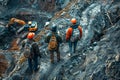 Construction Workers Overseeing Site Progress. Generative ai