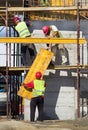 Construction workers placing formworks Royalty Free Stock Photo