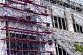 Construction workers preparation for binding steel frame and concrete work