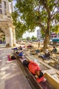 Construction workers relax at Connaught place