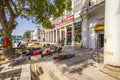 Construction workers relax at connaught place