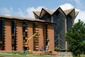 Construction workers repair landmark chapel