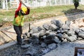 construction workers repairing water pipes