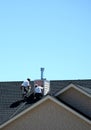 Construction Workers on Roof Royalty Free Stock Photo