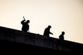 Construction workers silhouette Royalty Free Stock Photo