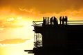 Construction workers silhouettes Royalty Free Stock Photo