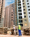 Construction workers standing Royalty Free Stock Photo