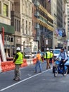 Construction Workers Stop Traffic, NYC, NY, USA