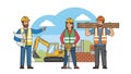 Construction Workers Team, Building Site, Engineering Project Royalty Free Stock Photo