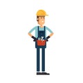 Construction workers vector flat characters Royalty Free Stock Photo