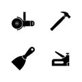 Construction Working Tools. Simple Related Vector Icons