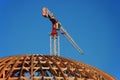 Construction works on dome of the building