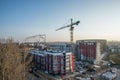 Construction works of new apartment houses in Gdansk Letnica, Poland