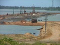 Construction works in Port of Hambantota, Sri Lanka Royalty Free Stock Photo