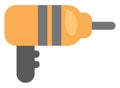 Construction yellow drill, icon