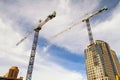 Construction Zone Building Cranes in Phoenix, Arizona Royalty Free Stock Photo