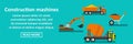 Constructions mashines banner horizontal concept Royalty Free Stock Photo