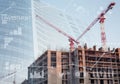 Constructions site collage of a new building Royalty Free Stock Photo