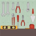 Constructions and tools theme design. Royalty Free Stock Photo