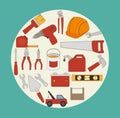 Constructions and tools theme design. Royalty Free Stock Photo