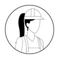 Constructionworker Jobs and professions avatar in black and white Royalty Free Stock Photo