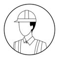 Constructionworker Jobs and professions avatar in black and white Royalty Free Stock Photo