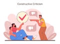 Constructive Criticism concept. Flat vector illustration