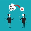 Constructive dialog vector concept in flat cartoon style Royalty Free Stock Photo
