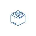 Constructor bricks line icon concept. Constructor bricks flat vector symbol, sign, outline illustration.