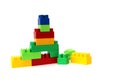 Children`s bright plastic construction set for construction site games Royalty Free Stock Photo