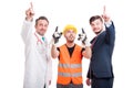 Constructor, businessman, and doctor or medic