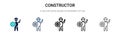 Constructor icon in filled, thin line, outline and stroke style. Vector illustration of two colored and black constructor vector
