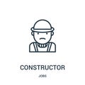 constructor icon vector from jobs collection. Thin line constructor outline icon vector illustration. Linear symbol