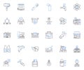 Constructor line icons collection. Build, Create, Engineer, Design, Fabricate, Develop, Assemble vector and linear