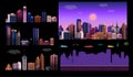 Constructor for night city background. Easy to create your own view of the city, with separate elements - buildings
