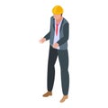 Constructor successful businessman icon, isometric style Royalty Free Stock Photo