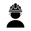 Constructor worker with helmet silhouette style