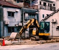 Constrution bulldozer working at construction site